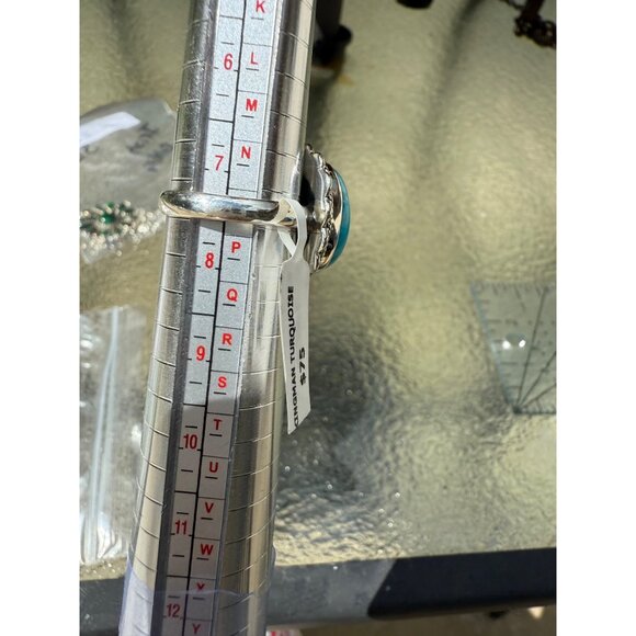 Artisan lg Kingman Turquoise Sterling Silver Statement Ring Southwest sz 7 gift - Picture 5 of 7